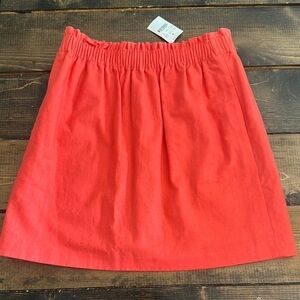 NWT Women’s J. Crew Linen Blend City Skirt, Coral Color, Size 2